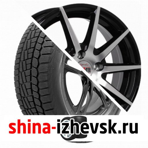 Колесо в сборе Viatti Brina зима (V-521) 185/60 R15 T 84 + Alcasta M53 6xR15 5×100 ET38 DIA57.1 Черный полностью полированный в Ижевске